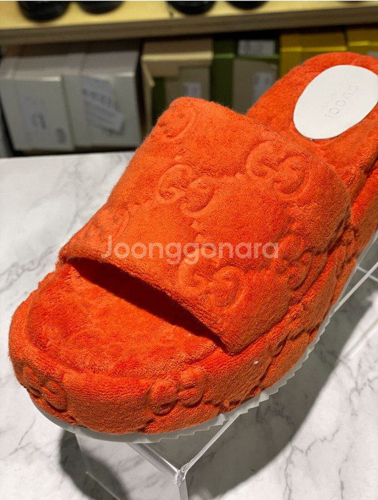 구찌 슬리퍼 GG 플랫폼 230mm--4