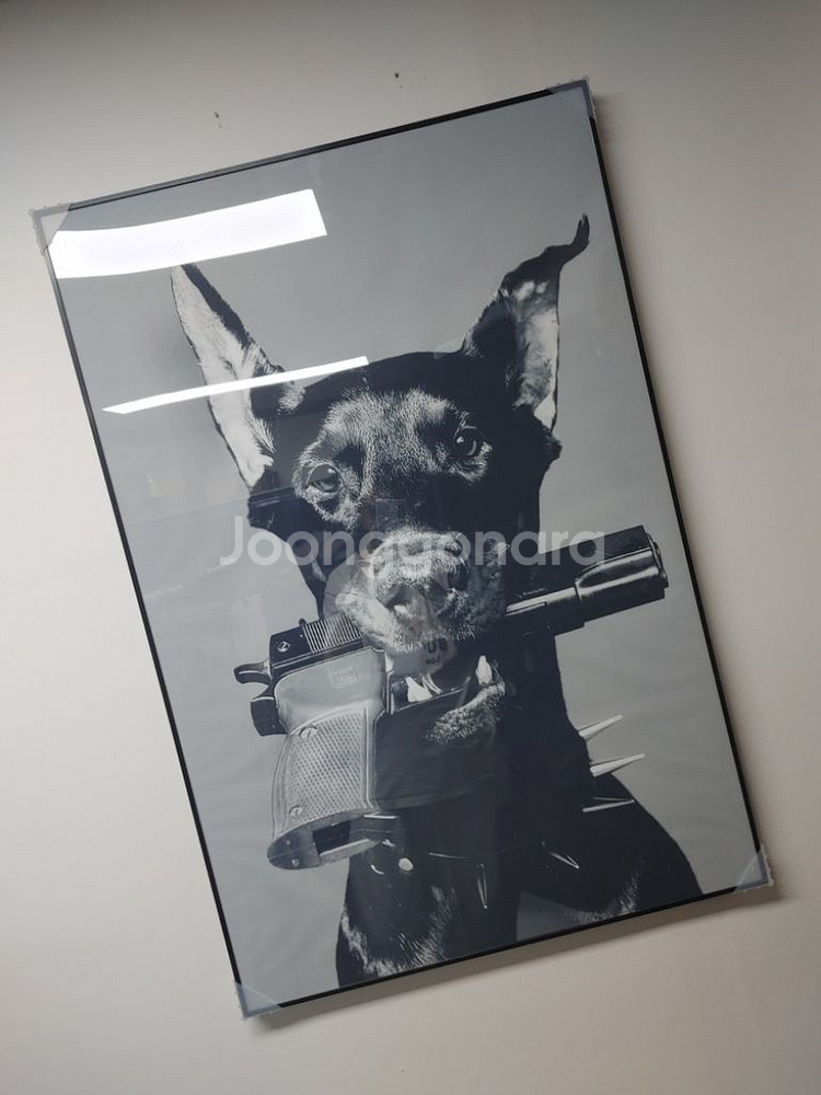 지방시 도배르만 반려동물 강아지 대형 그림 액자 팝아트--1