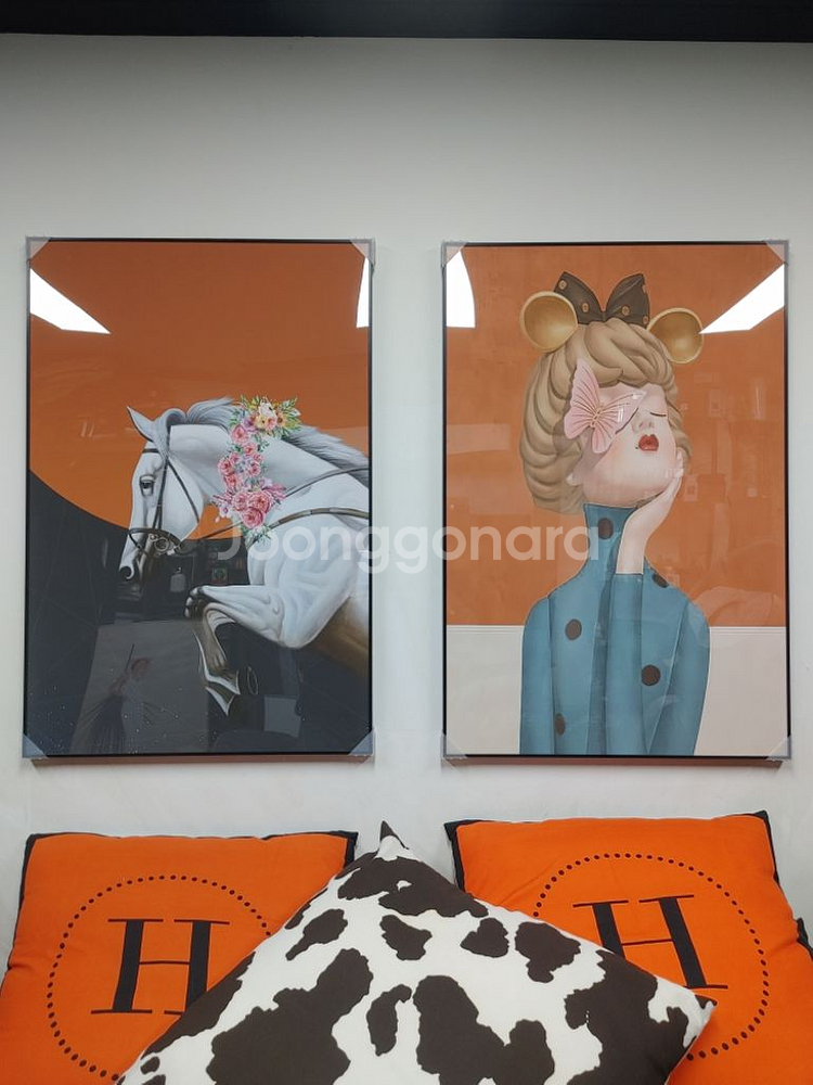 에르메스 대형 말 승마 그림 액자 팝아트 인테리어 소품--6