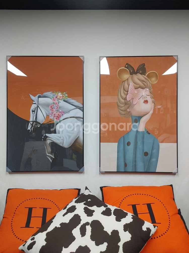 에르메스 대형 말 승마 그림 액자 팝아트 인테리어 소품--8