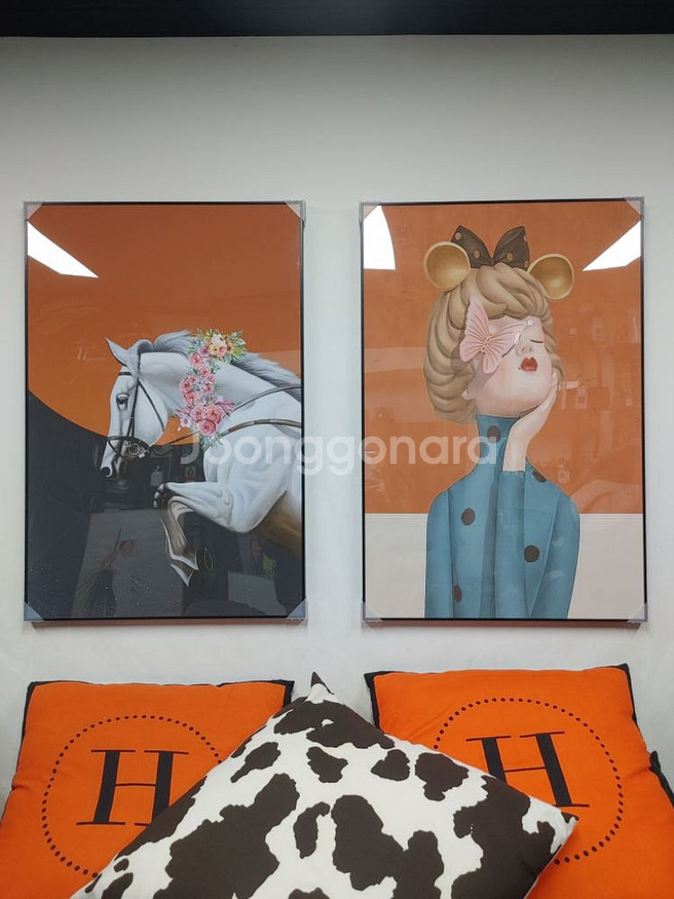 에르메스 대형 말 승마 그림 액자 팝아트 인테리어 소품--5