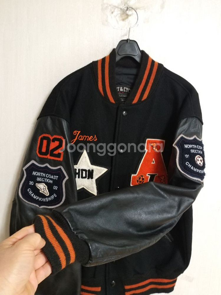 모직.소가죽 바시티자켓(여100-105남95-100)--3