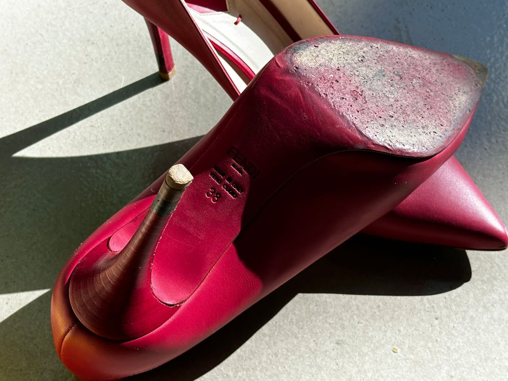 펜디 레드 하이힐 240--4