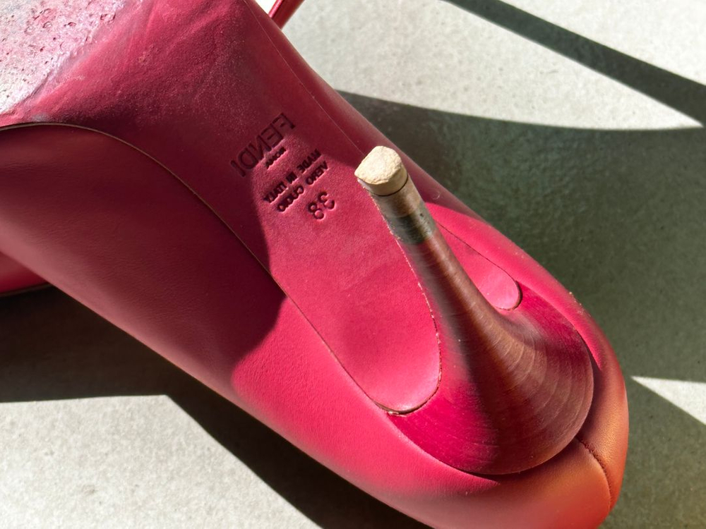 펜디 레드 하이힐 240--5