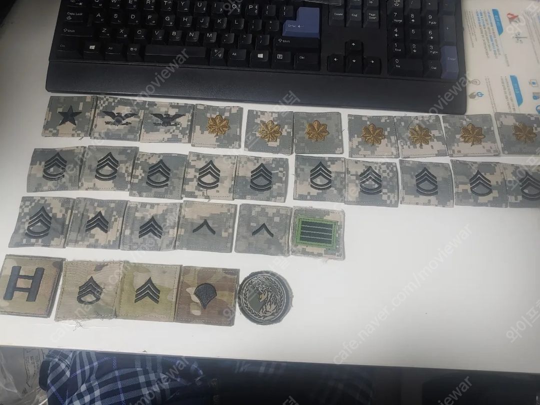 미군지급품 ACU OCP 계급장 아미탭 네임탭 코인