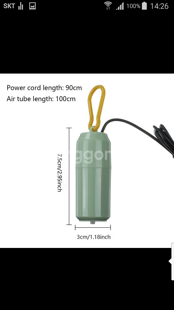 어항 기포기 산소 펌프 휴대용 보조배터리 5V 낚시--2