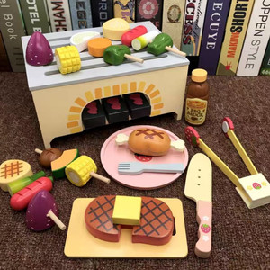 새상품)BBQ 어린이 우드 장난감 바베큐 소꿉놀이 선물