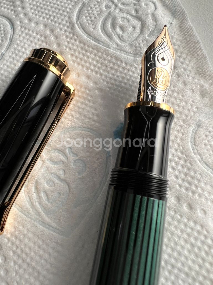 만년필 펠리칸 M800 그린스트라이프 18k--6