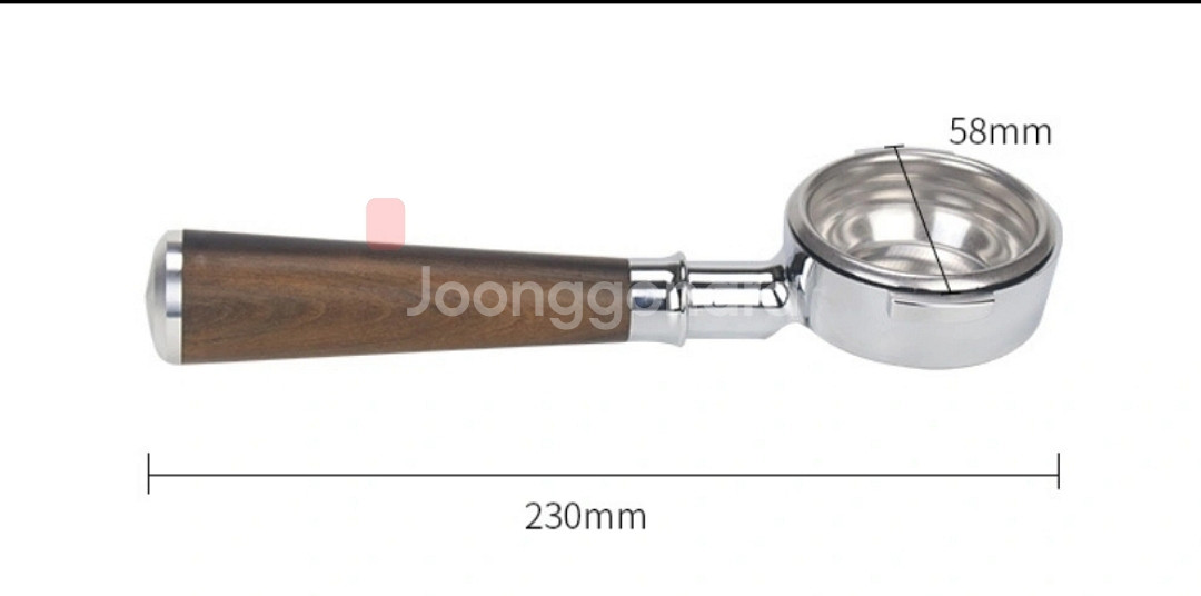 바텀리스 포터필터 58mm 최고급 원목 샤카테 메탈--4