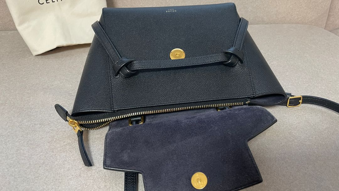 셀린느 벨트백 나노 블랙--7