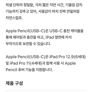 애플 펜슬 USB-C 단순개봉 새상품 팝니다