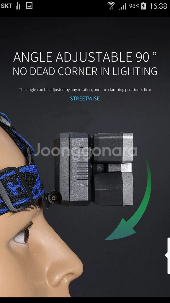 헤드렌턴 USB 충전식 5핀 낚시 작업 캠핑 5구 라이--4