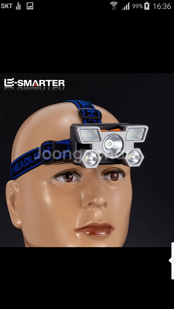 헤드렌턴 USB 충전식 5핀 낚시 작업 캠핑 5구 라이--1