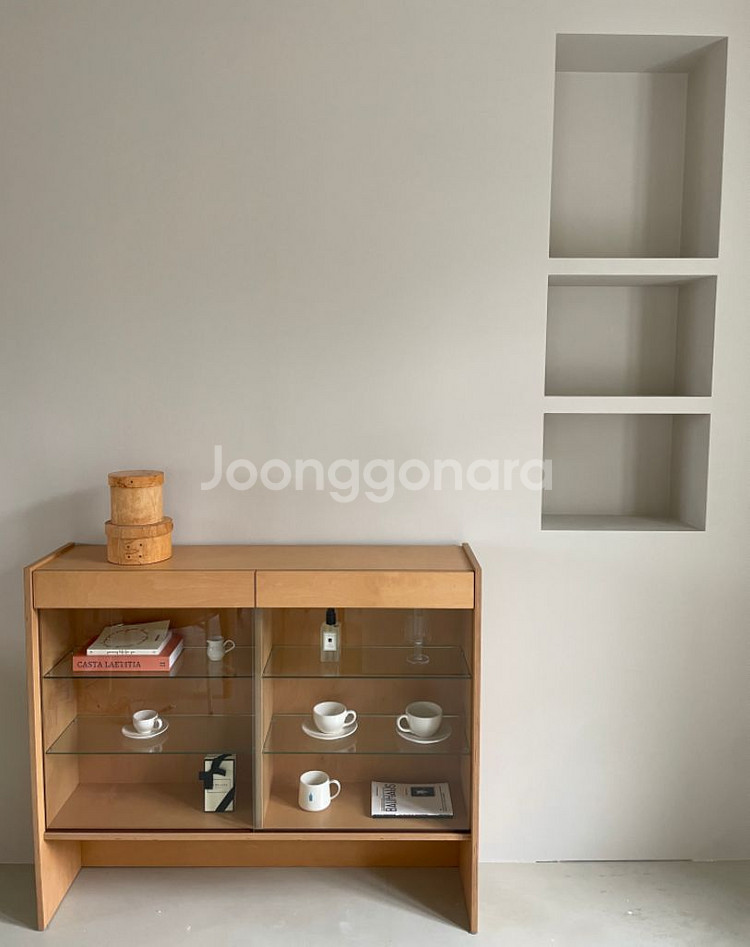 [라이크노아] 글래스컵보드 그릇 장식장 원목 서랍장--1