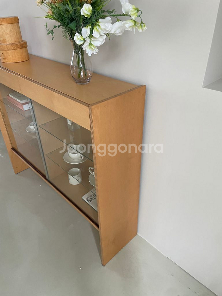 [라이크노아] 글래스컵보드 그릇 장식장 원목 서랍장--6