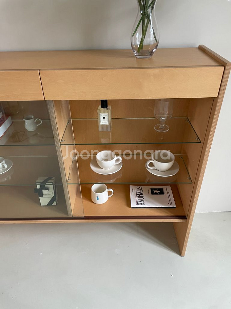 [라이크노아] 글래스컵보드 그릇 장식장 원목 서랍장--5