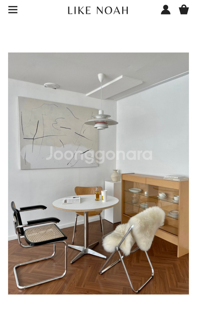 [라이크노아] 글래스컵보드 그릇 장식장 원목 서랍장--9