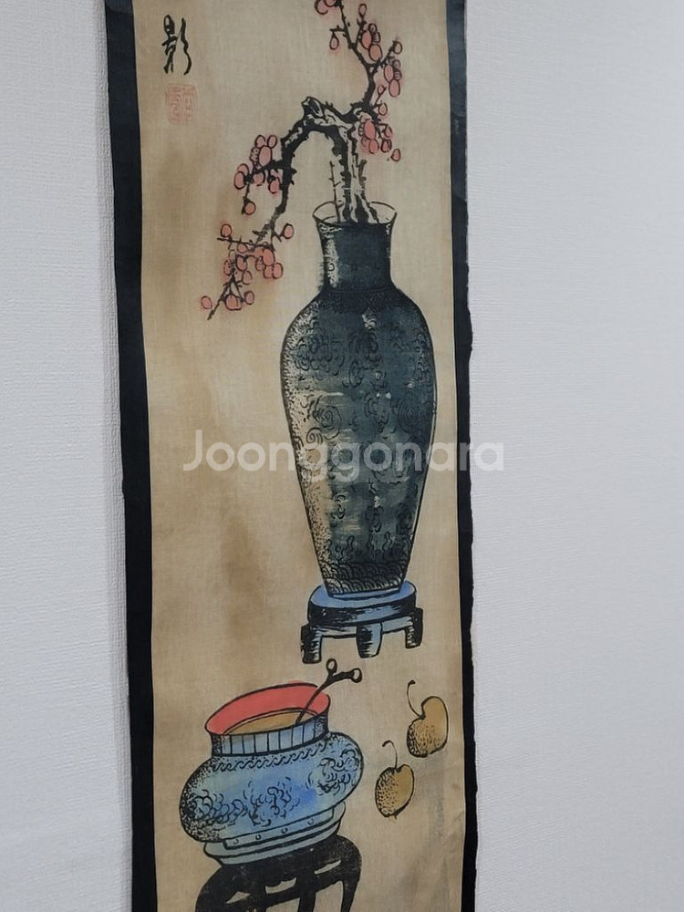 기명절지도 매화 그림 고화 골동품--8
