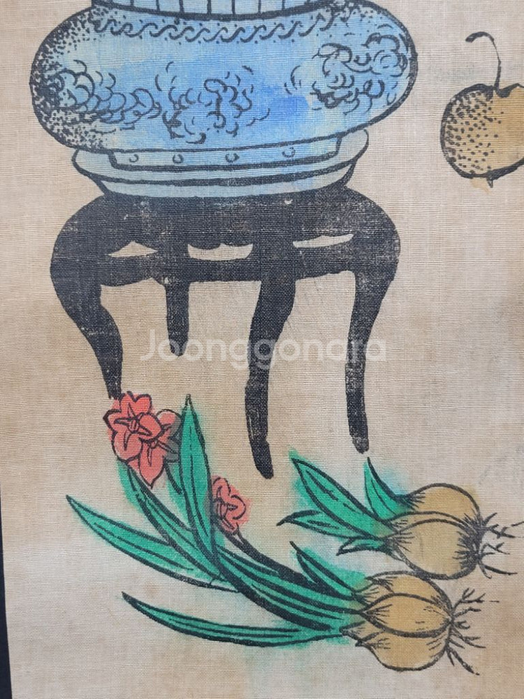 기명절지도 매화 그림 고화 골동품--9