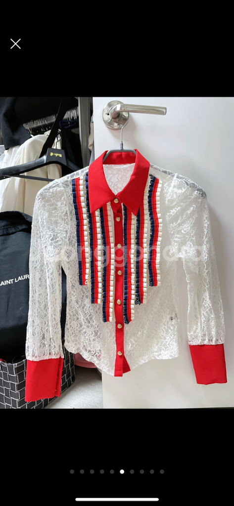 수입의류 여러개 트위드 쿠빅 보석 블라우스 스커트 엉넬--5