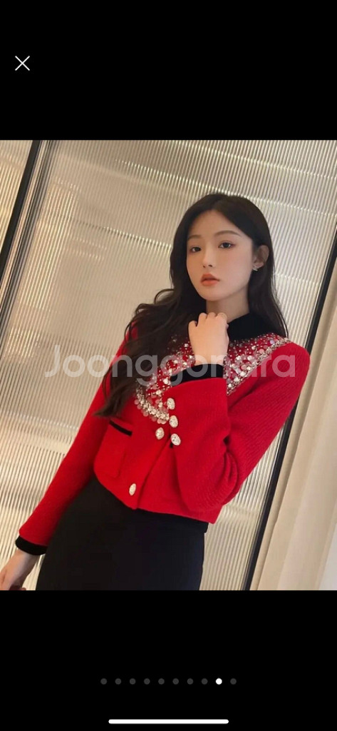 수입의류 여러개 트위드 쿠빅 보석 블라우스 스커트 엉넬--8