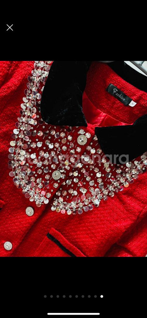 수입의류 여러개 트위드 쿠빅 보석 블라우스 스커트 엉넬--9