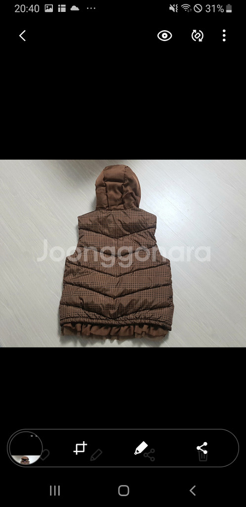 더 데이걸 여아 패딩 조끼 150 겨울 깨끗--1