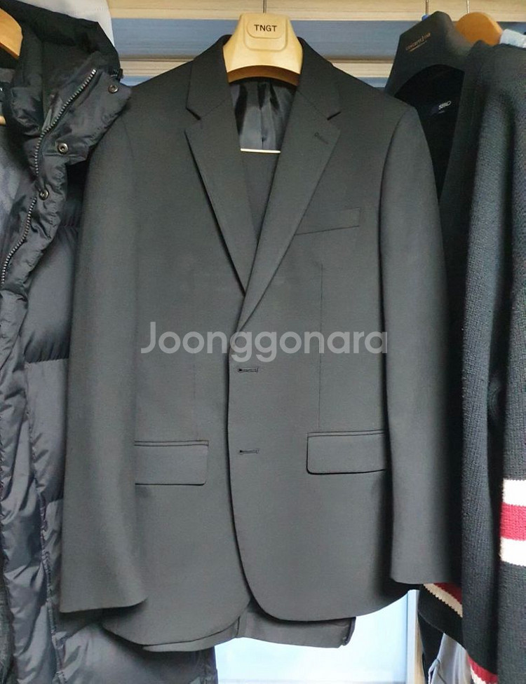 남성 정장세트 검정색 100/32 블랙 수트--1