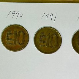 10원 동전(1967년 ~ 1979년) 및 5원, 1원