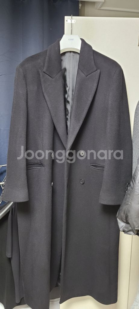 캐시미어 블렌드 빅 대디 더블 맥시 코트 [블랙] L--1
