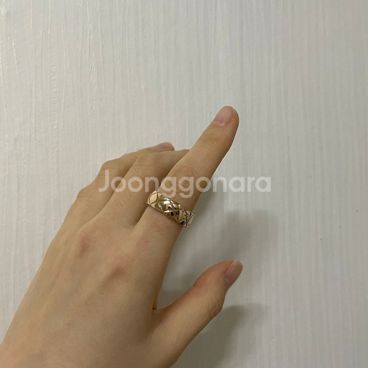 새상품 14k 코코크러쉬 쿠션 반지 베이지골드 12호--2