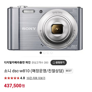 SONY 빈티지 카메라 사이버샷 DSC-W810