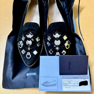 PRADA 1S317G 프라다 스웨이드 장식 에스파듀