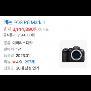 캐논 EOS R6 Mark2 (**새상품**)