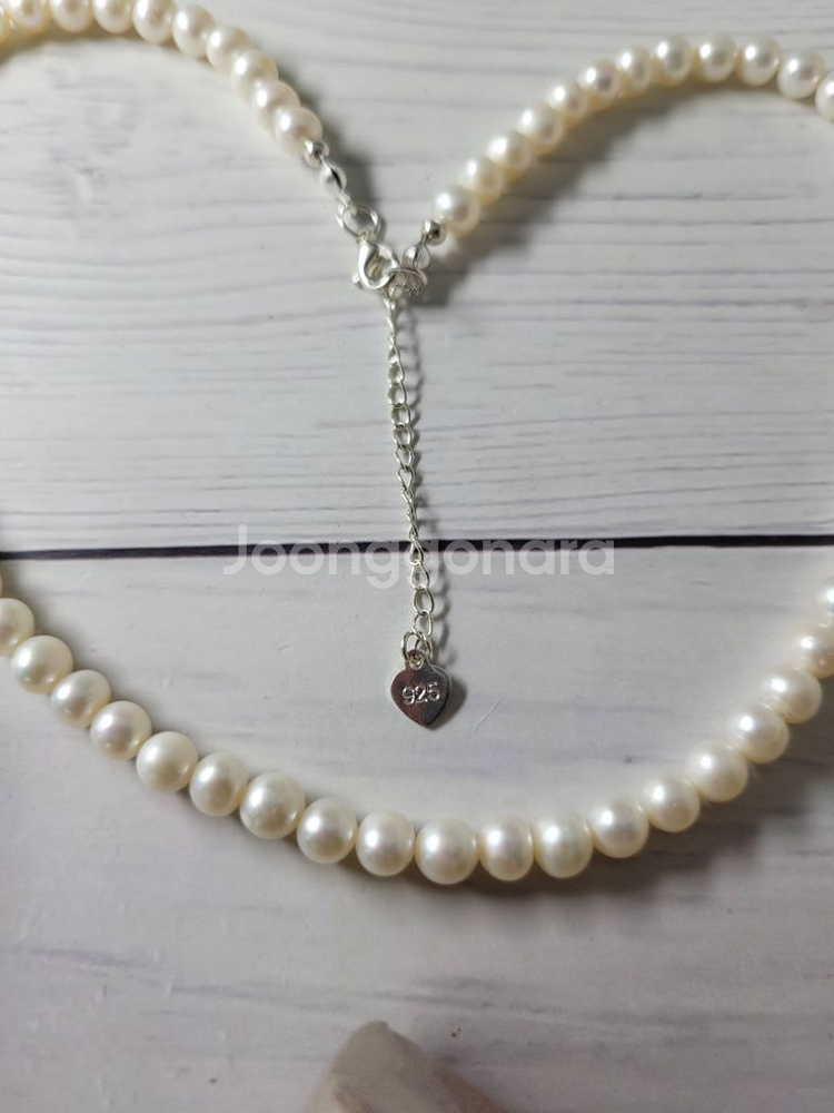 핸드메이드 천연담수진주 목걸이 5~6mm--2