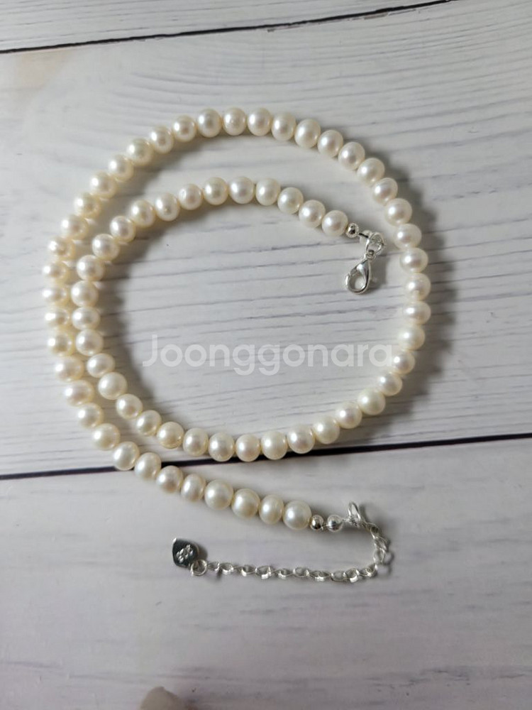 핸드메이드 천연담수진주 목걸이 5~6mm--1