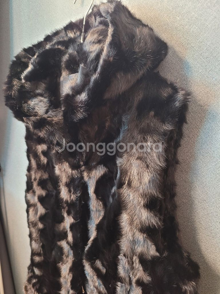 천연밍크 후드롱조끼/베스트--1