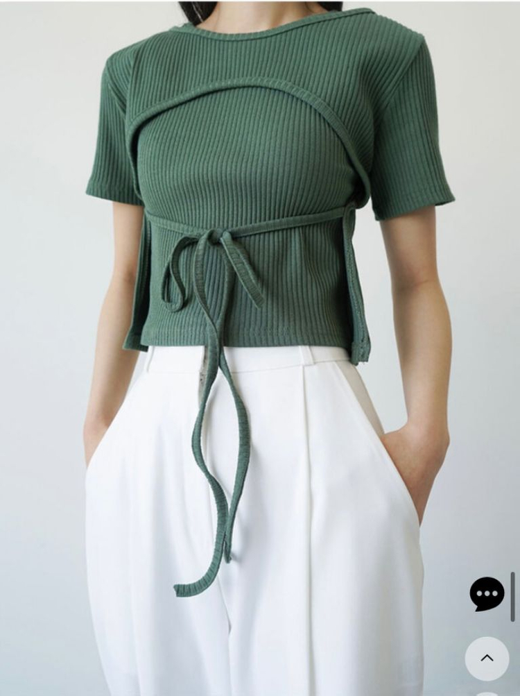 하프/니트 그린 티--2