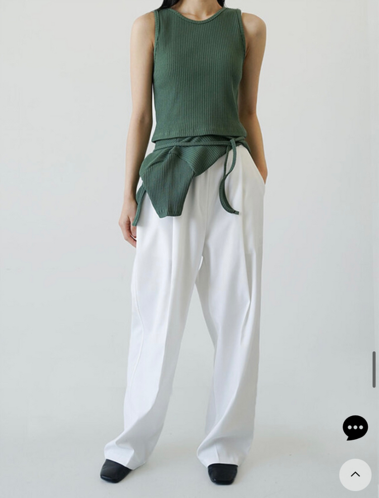 하프/니트 그린 티--1