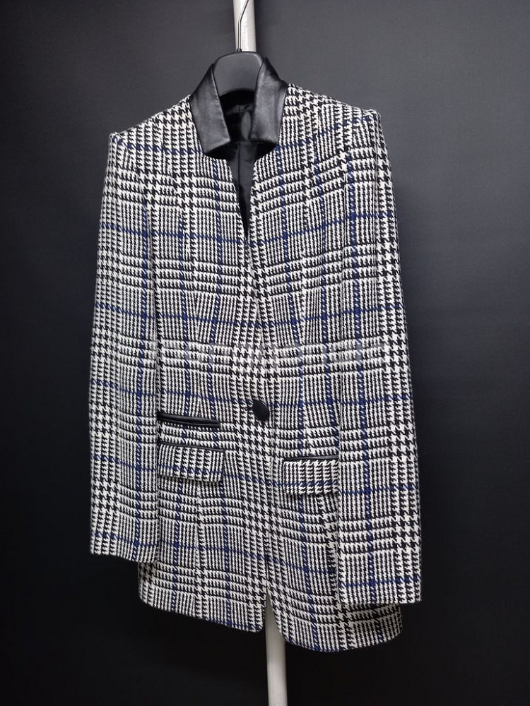 제시뉴욕 춘추동 헤링본 체크 오피스 자켓 55--2
