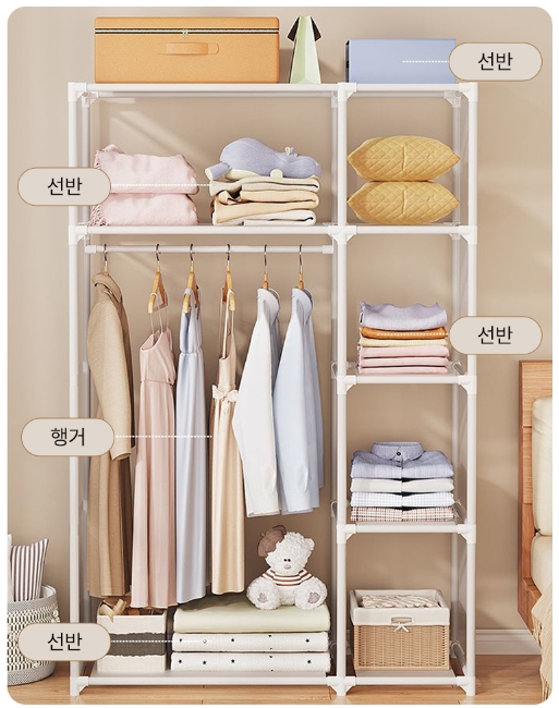 (새상품+무료배송)심플 간이 옷장 대용량 간이 옷장--5