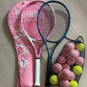 핑크 테니스 라켓 + 핑크 테니스공 판매