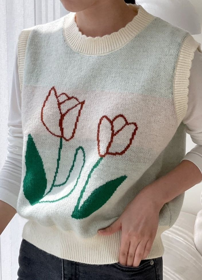 니트조끼 새옷--1