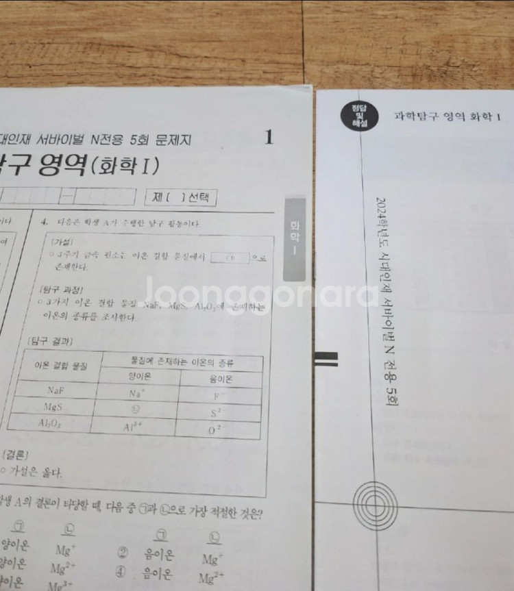 시대인재 화학1 N전용 모의고사 판매--1