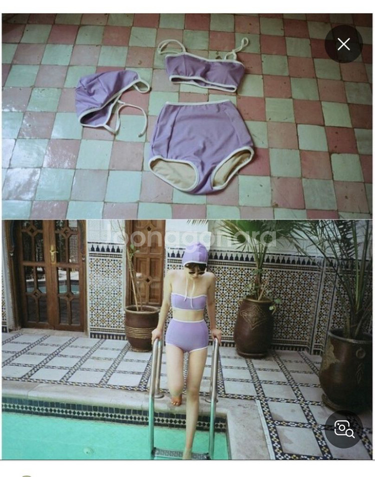 에이프릴풀데이 연보라 비키니 새상품 풀셋 (모자까지)--1