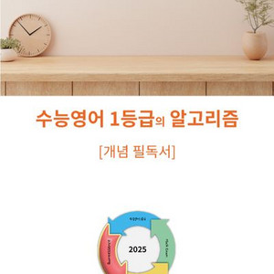 2025 수능 영어 1등급의 알고리즘 개념 필독서 새책