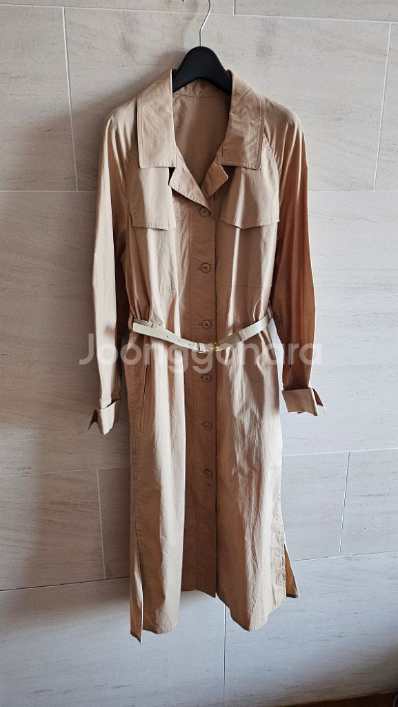 (정품) 듀엘 셔츠 벨티드 롱원핏--1