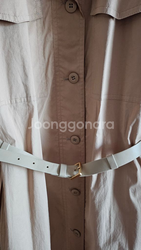 (정품) 듀엘 셔츠 벨티드 롱원핏--4