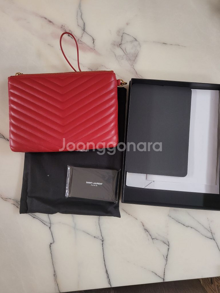 입생로랑 클러치 YSL 금장 모노그램 스몰 클러치 가방--1