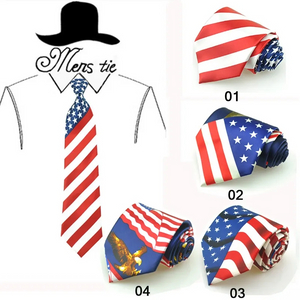(떨이판매) 남성용 넥타이 미국 국기 성조기 유학생